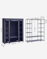 SONGMICS Stoffschrank, LSF003I02 blau 150,0 x 45,0 x 175,0 cm, 1 St.