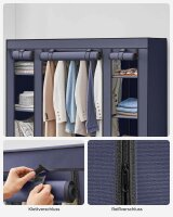SONGMICS Stoffschrank, LSF003I02 blau 150,0 x 45,0 x 175,0 cm, 1 St.
