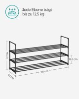 SONGMICS Schuhregal schwarz 116,0 x 30,0 x 55,0 cm, 1 St.