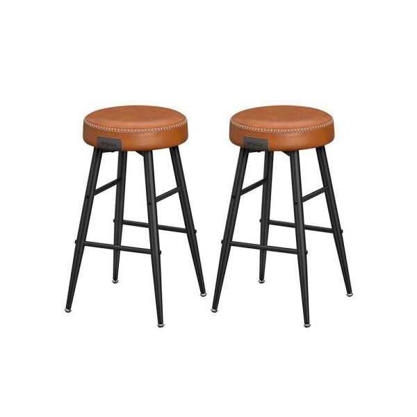 VASAGLE Barhocker LBC080K01 braun Kunstleder, 2 St.