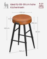 VASAGLE Barhocker LBC080K01 braun Kunstleder, 2 St.