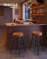 VASAGLE Barhocker LBC080K01 braun Kunstleder, 2 St.