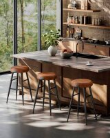 VASAGLE Barhocker LBC080K01 braun Kunstleder, 2 St.