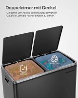 SONGMICS Mülltrenner 2x 30,0 l schwarz, 1 St.