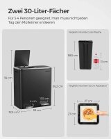 SONGMICS Mülltrenner 2x 30,0 l schwarz, 1 St.