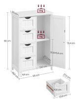 VASAGLE Badschrank LHC41W weiß 55,0 x 28,5 x 82,0 cm