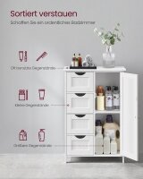 VASAGLE Badschrank LHC41W weiß 55,0 x 28,5 x 82,0 cm