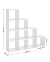 VASAGLE Bücherregal weiß 129,5 x 29,0 x 129,5 cm, 1 St.