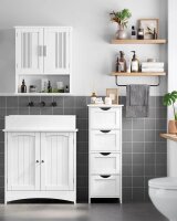 VASAGLE Badschrank LHC40W weiß 30,0 x 28,5 x 82,0 cm