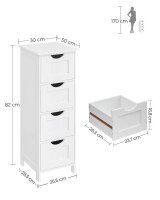 VASAGLE Badschrank LHC40W weiß 30,0 x 28,5 x 82,0 cm