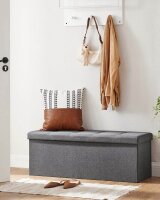 SONGMICS Sitztruhe LSF77BE beige Stoff 110,0 cm