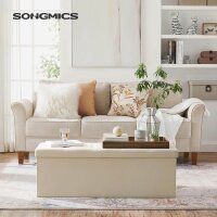 SONGMICS Sitztruhe LSF77BE beige Stoff 110,0 cm