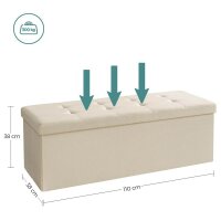 SONGMICS Sitztruhe LSF77BE beige Stoff 110,0 cm