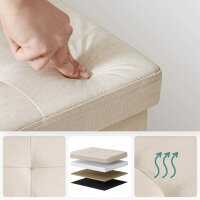 SONGMICS Sitztruhe LSF77BE beige Stoff 110,0 cm
