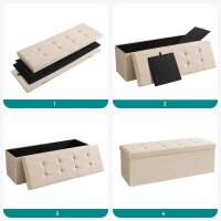 SONGMICS Sitztruhe LSF77BE beige Stoff 110,0 cm