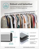 SONGMICS Rollgarderobe HSR13S silber Metall 92,0 - 132,0 x 160,0 cm, 1 St.