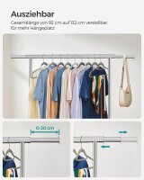 SONGMICS Rollgarderobe HSR13S silber Metall 92,0 - 132,0 x 160,0 cm, 1 St.