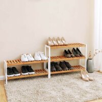 SONGMICS Schuhregal weiß, natur 70,0 x 26,0 x 55,0 cm, 1 St.