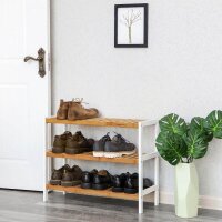 SONGMICS Schuhregal weiß, natur 70,0 x 26,0 x 55,0 cm, 1 St.