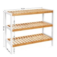 SONGMICS Schuhregal weiß, natur 70,0 x 26,0 x 55,0 cm, 1 St.