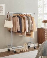 SONGMICS Rollgarderobe HSR11SV1 silber Metall 110,0 - 150,0 x 160,0 cm, 1 St.