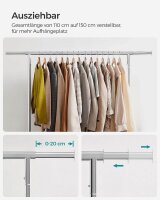 SONGMICS Rollgarderobe HSR11SV1 silber Metall 110,0 - 150,0 x 160,0 cm, 1 St.