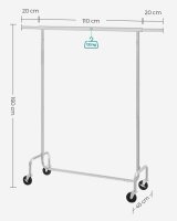 SONGMICS Rollgarderobe HSR11SV1 silber Metall 110,0 - 150,0 x 160,0 cm, 1 St.