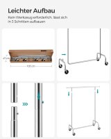 SONGMICS Rollgarderobe HSR11SV1 silber Metall 110,0 - 150,0 x 160,0 cm, 1 St.