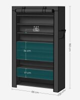 SONGMICS Schuhregal schwarz 88,0 x 28,0 x 160,0 cm, 1 St.