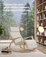 SONGMICS Schaukelstuhl beige braun Stoff 67,0 x 121,5 x...