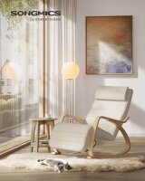 SONGMICS Schaukelstuhl beige braun Stoff 67,0 x 121,5 x 84,0 cm, 1 St.