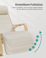 SONGMICS Schaukelstuhl beige braun Stoff 67,0 x 121,5 x 84,0 cm, 1 St.