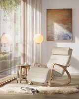 SONGMICS Schaukelstuhl beige braun Stoff 67,0 x 121,5 x 84,0 cm, 1 St.