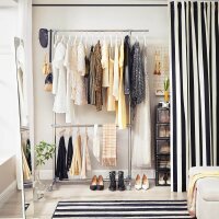 SONGMICS Rollgarderobe LLR401 grau Metall 101,0 - 166,0 x 113,0 - 180,0 cm, 1 St.