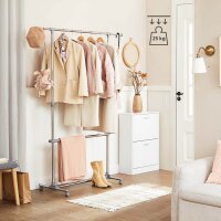 SONGMICS Rollgarderobe LLR401 grau Metall 101,0 - 166,0 x 113,0 - 180,0 cm, 1 St.