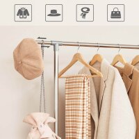 SONGMICS Rollgarderobe LLR401 grau Metall 101,0 - 166,0 x 113,0 - 180,0 cm, 1 St.