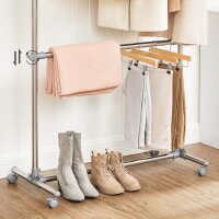 SONGMICS Rollgarderobe LLR401 grau Metall 101,0 - 166,0 x 113,0 - 180,0 cm, 1 St.