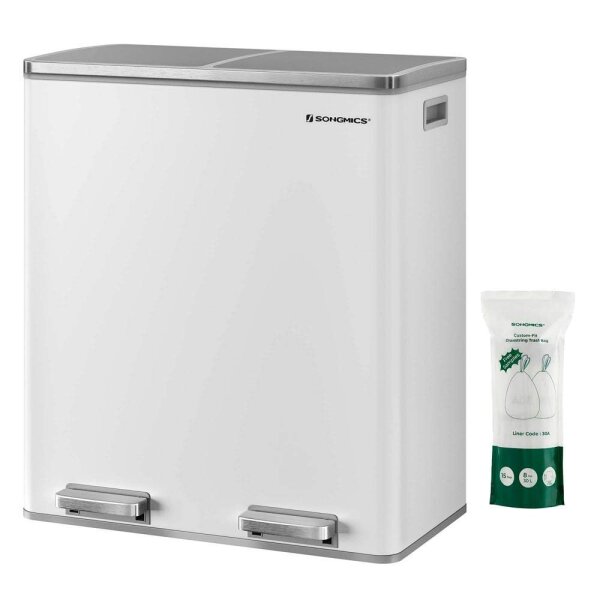 SONGMICS Mülltrenner 2x 30,0 l weiß, 1 St.