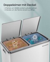 SONGMICS Mülltrenner 2x 30,0 l weiß, 1 St.