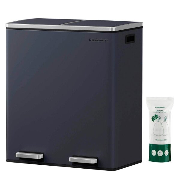 SONGMICS Mülltrenner 2x 30,0 l grau, 1 St.