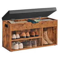 VASAGLE Schuhbank LHS30BX braun, schwarz Holz 80,0 cm