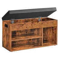 VASAGLE Schuhbank LHS30BX braun, schwarz Holz 80,0 cm