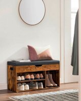 VASAGLE Schuhbank LHS30BX braun, schwarz Holz 80,0 cm
