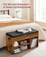 VASAGLE Schuhbank LHS30BX braun, schwarz Holz 80,0 cm