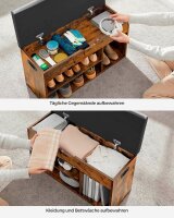 VASAGLE Schuhbank LHS30BX braun, schwarz Holz 80,0 cm