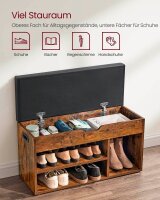 VASAGLE Schuhbank LHS30BX braun, schwarz Holz 80,0 cm