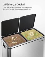 SONGMICS Mülltrenner 2x 30,0 l silber, 1 St.