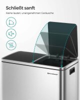SONGMICS Mülltrenner 2x 30,0 l silber, 1 St.