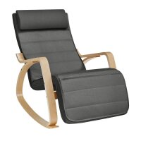 SONGMICS Schaukelstuhl grau braun Stoff 67,0 x 121,5 x...