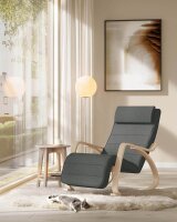 SONGMICS Schaukelstuhl grau braun Stoff 67,0 x 121,5 x...
